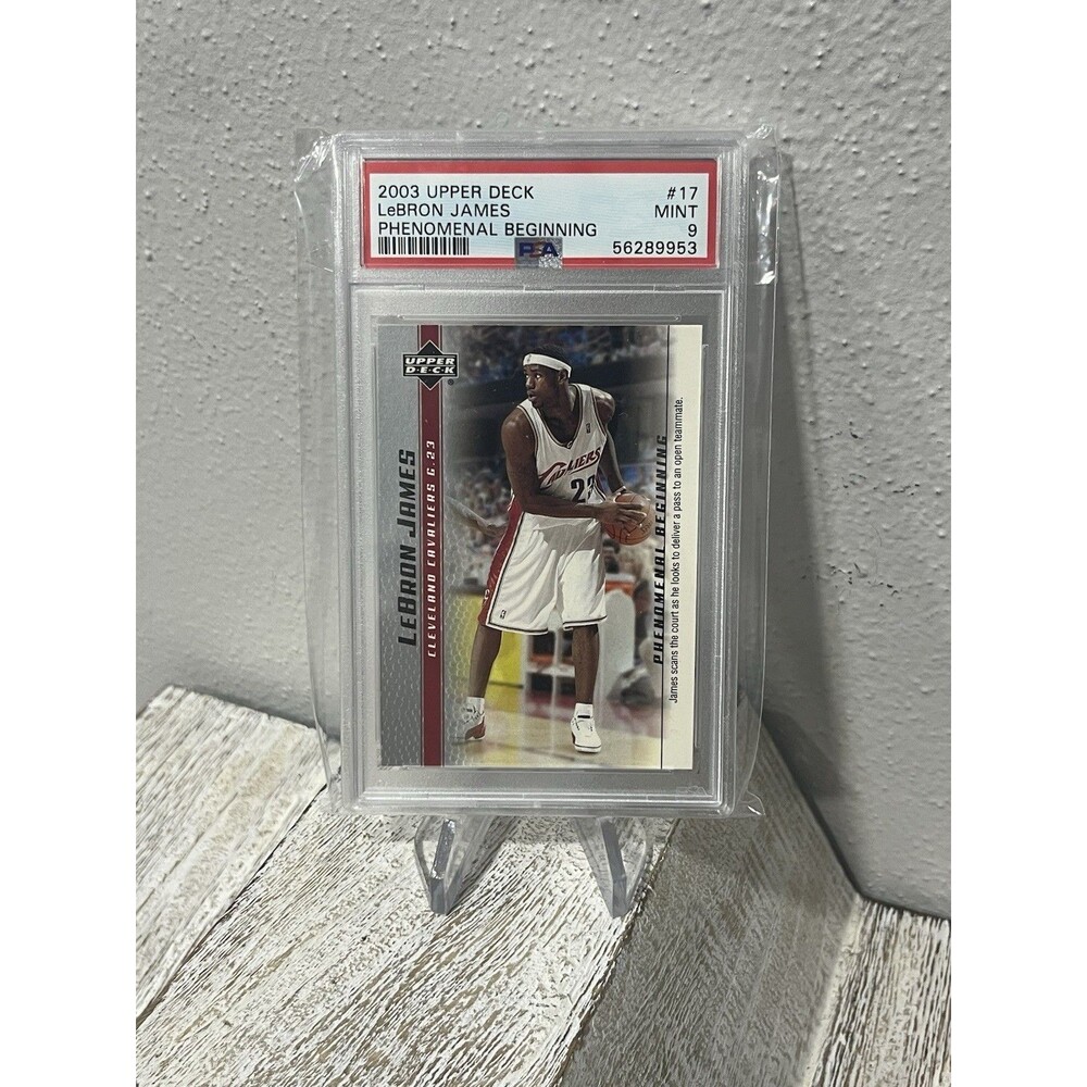 LeBron James 2003 Upper Deck #17 Phenomenal Beginning Rookie RC PSA 9 MINT